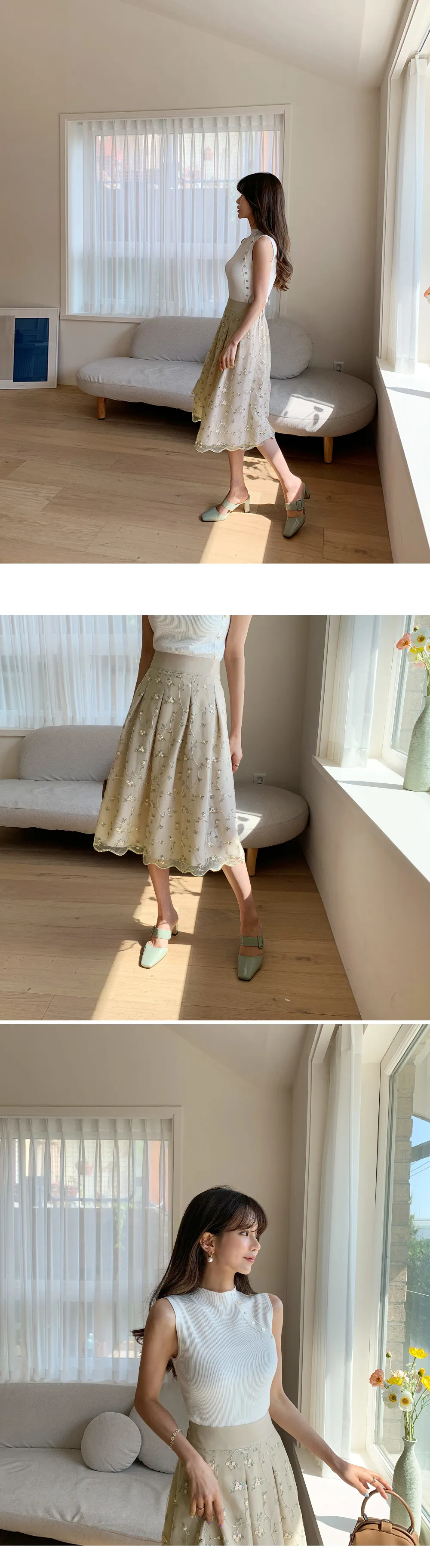 フラワー刺繍スカート・全2色 | DHOLIC | 詳細画像7