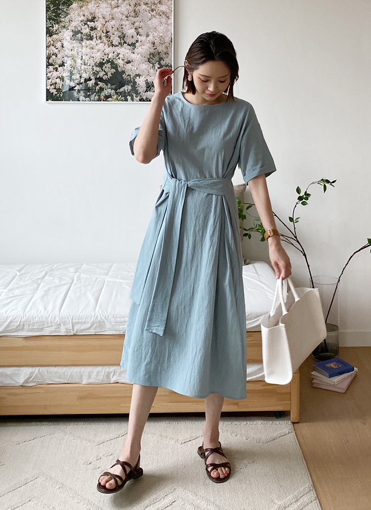 美品♪Lサイズ フォルテフォルテ ウエストリボン コットンワンピース 美品♪Lサイズ フォルテフォルテ ウエストリボン コットンワンピース