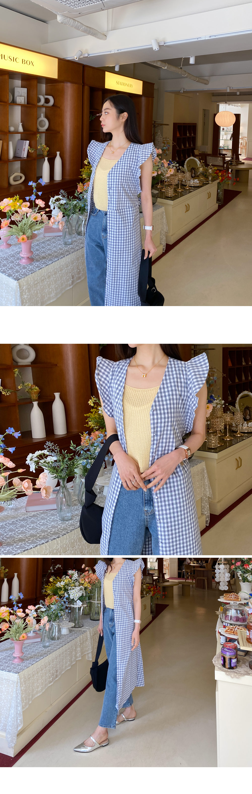 ストラップ付チェックフリルワンピース・全3色 | DHOLIC | 詳細画像11