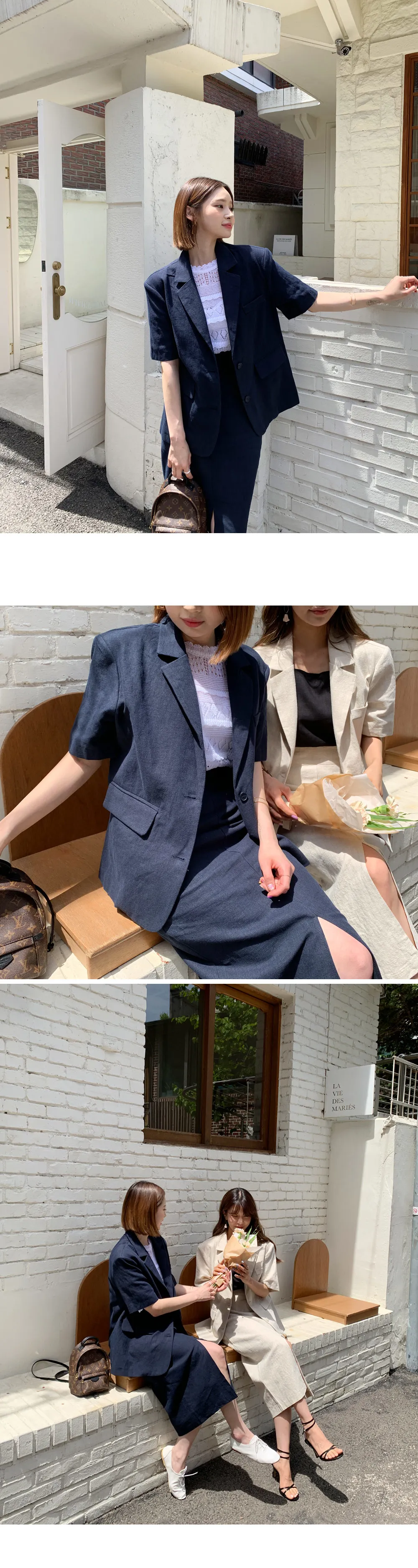 リネン混半袖ジャケット&HラインスカートSET・全3色 | DHOLIC | 詳細画像9