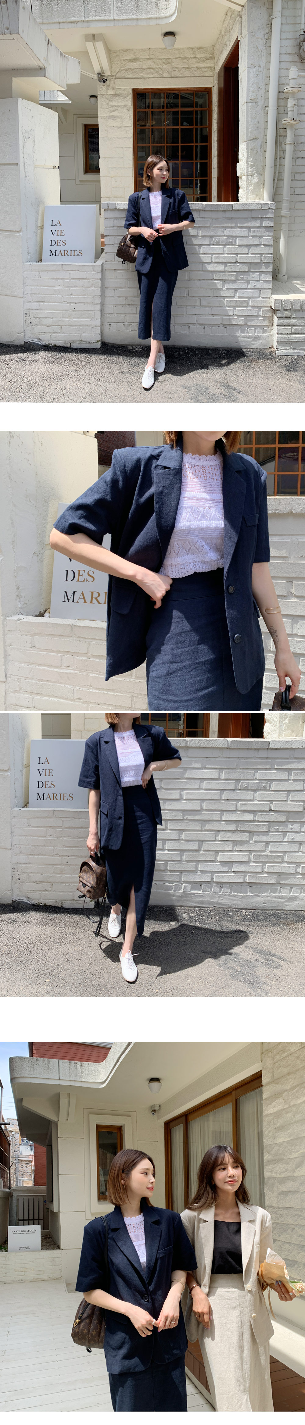 リネン混半袖ジャケット&HラインスカートSET・全3色 | DHOLIC | 詳細画像10