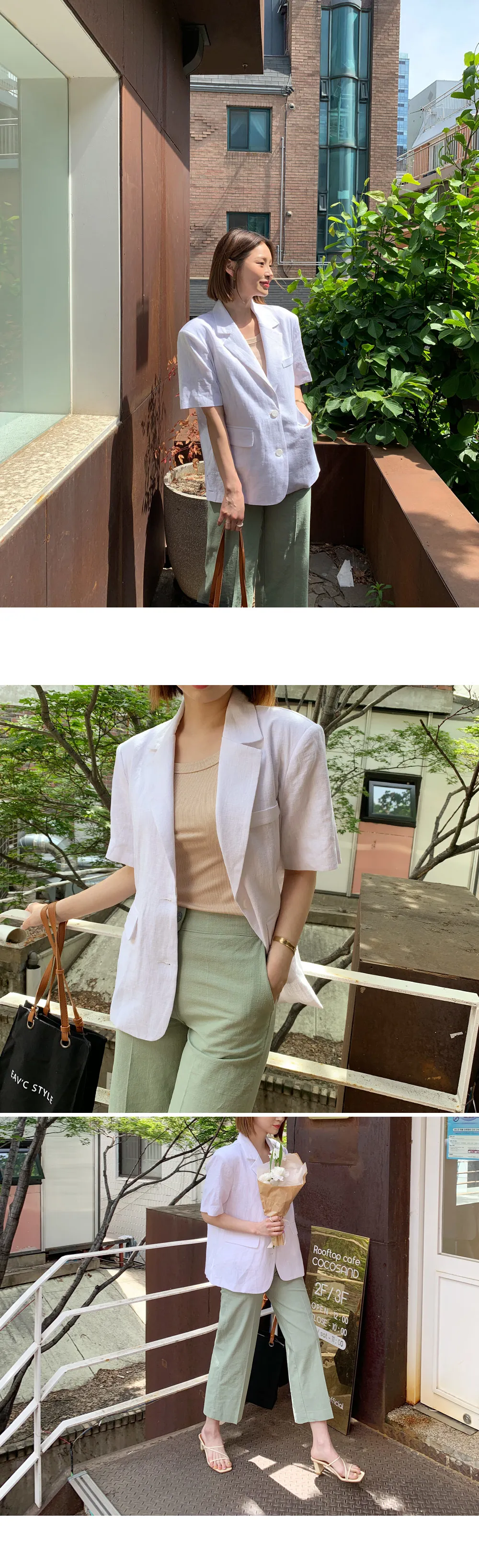 リネン混半袖ジャケット&HラインスカートSET・全3色 | DHOLIC | 詳細画像12