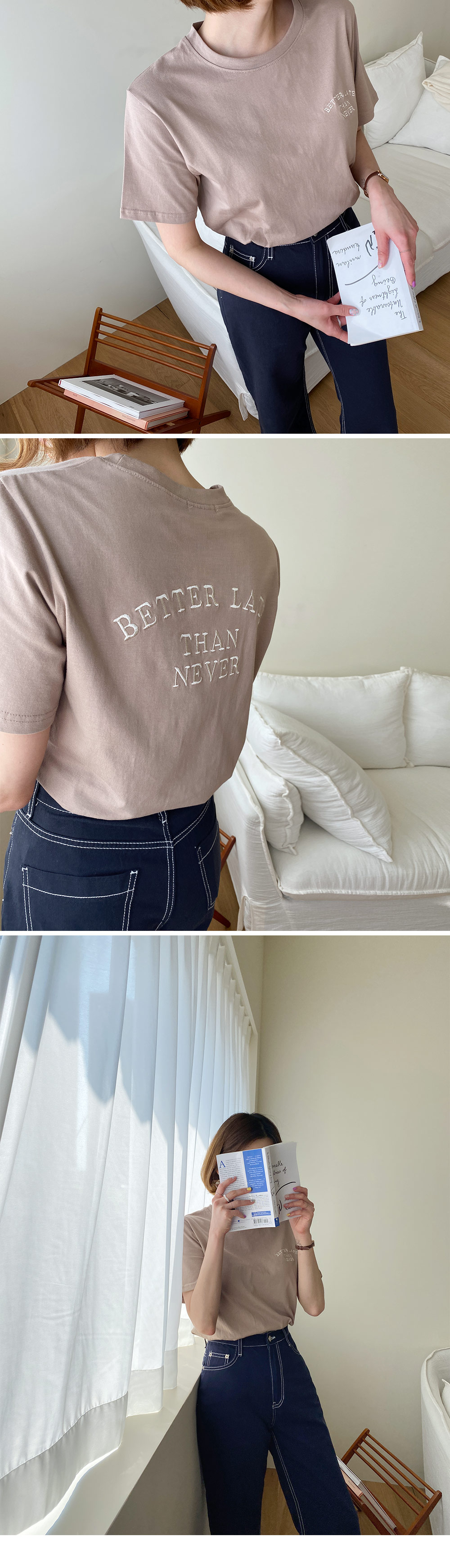 レタリング刺繍半袖Tシャツ・全4色 | DHOLIC | 詳細画像8