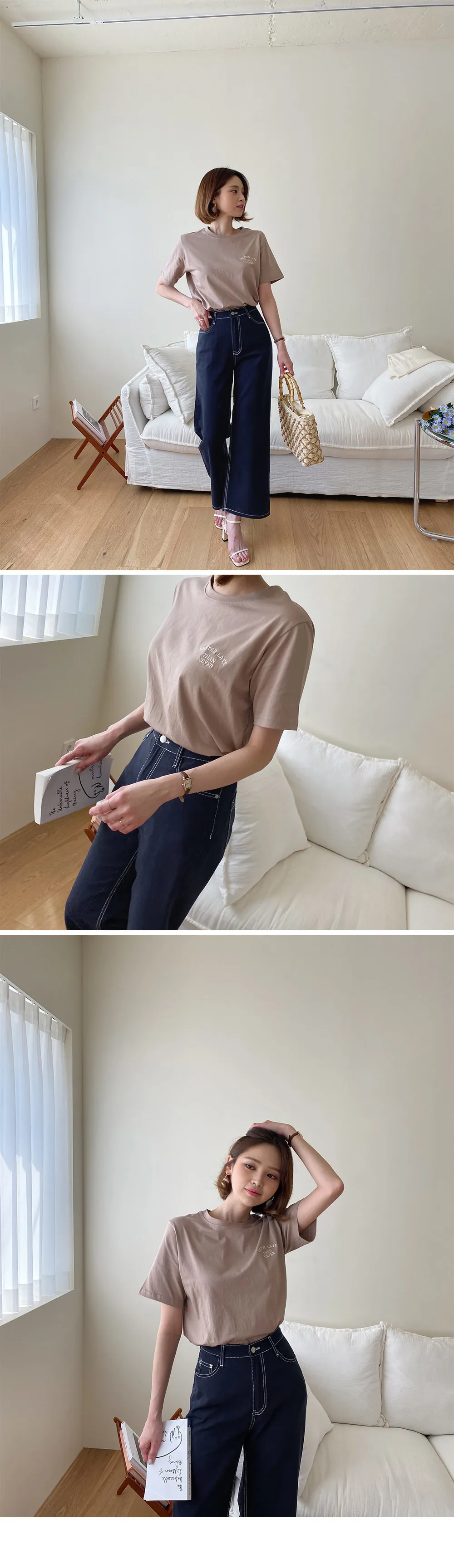 レタリング刺繍半袖Tシャツ・全4色 | DHOLIC | 詳細画像9