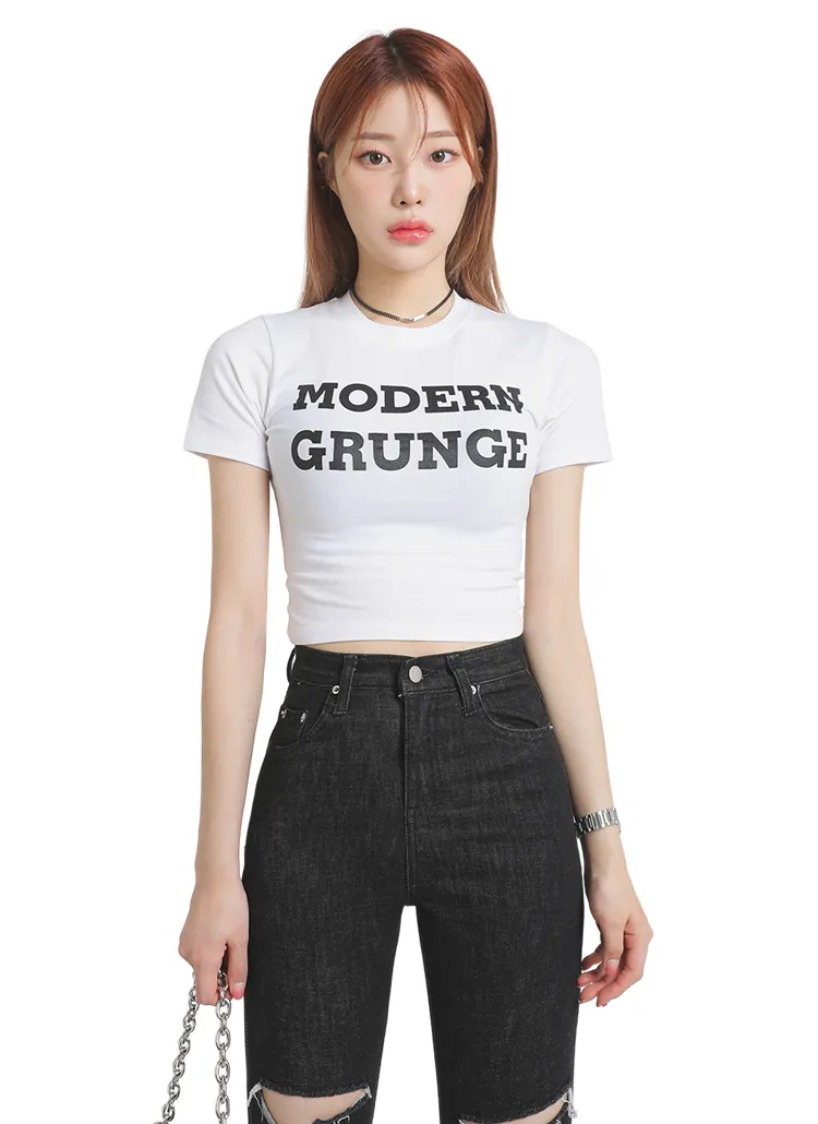 GRUNGEスリムTシャツ | ouruniform | 詳細画像1