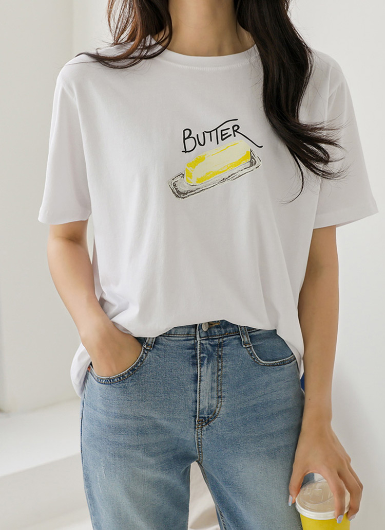 BUTTERプリントTシャツ | chicfox | 詳細画像1