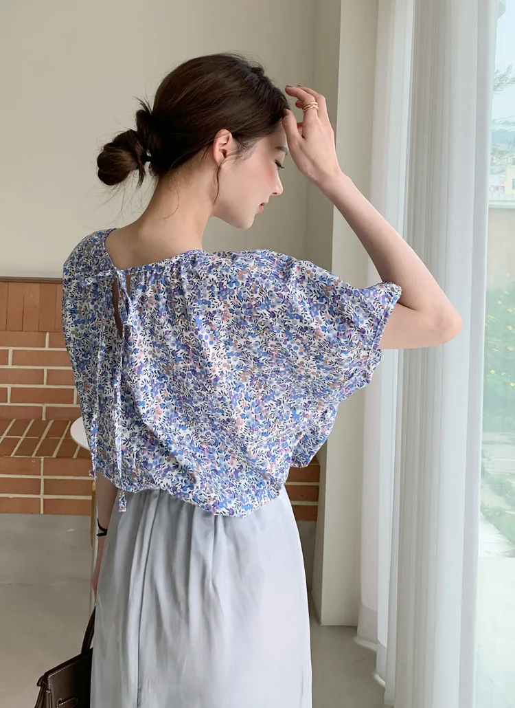 パフフラワーパターンブラウス・全3色 | DHOLIC PLUS | 詳細画像1