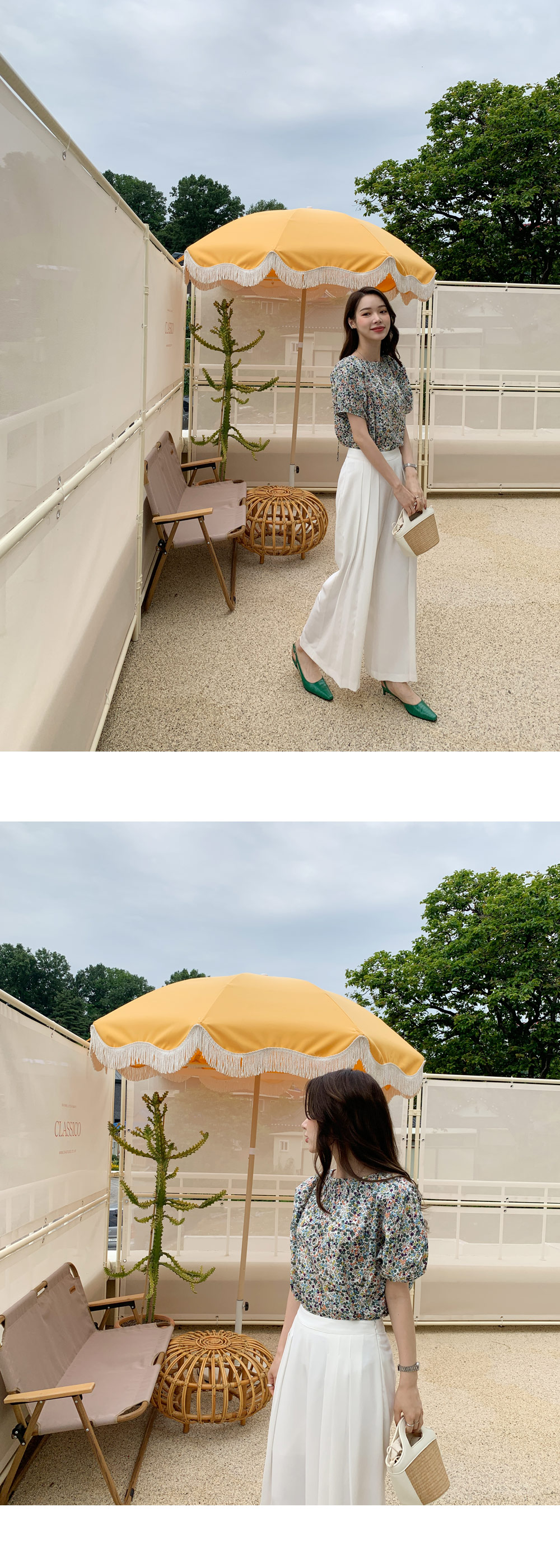 パフフラワーパターンブラウス・全3色 | DHOLIC PLUS | 詳細画像7