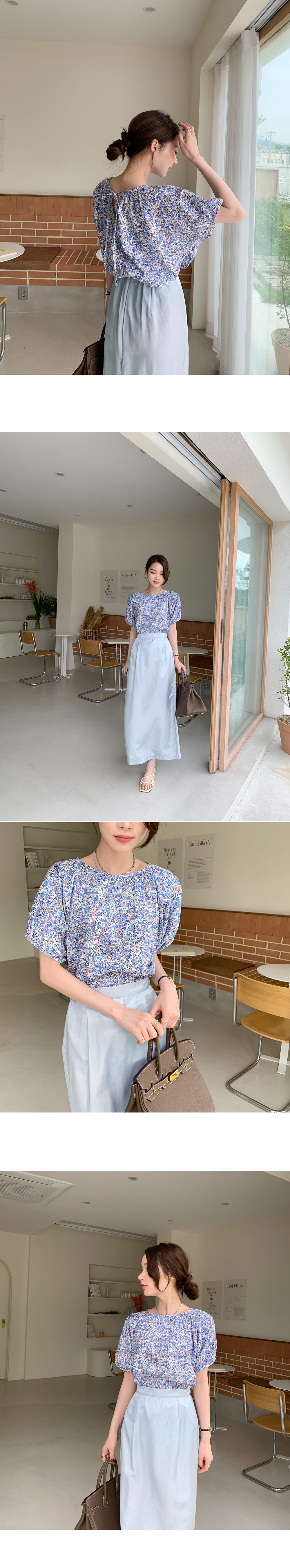 パフフラワーパターンブラウス・全3色 | DHOLIC PLUS | 詳細画像9