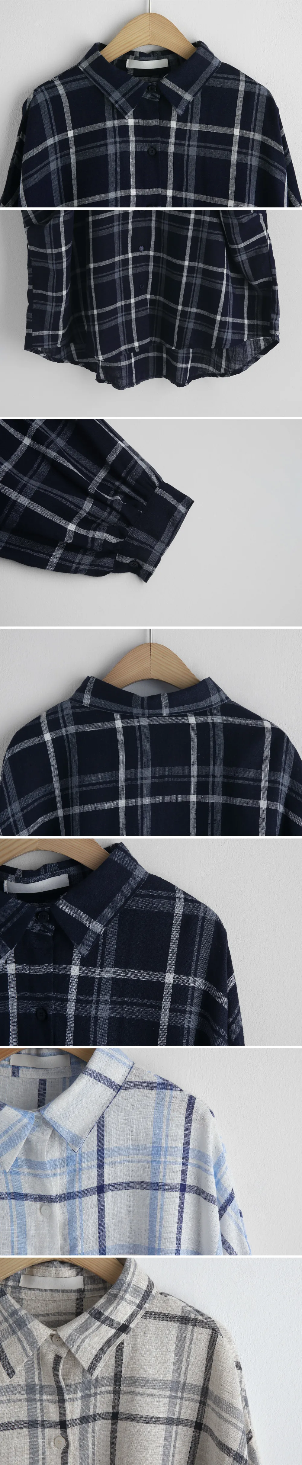 リネン混チェックシャツ・全3色 | DHOLIC | 詳細画像11