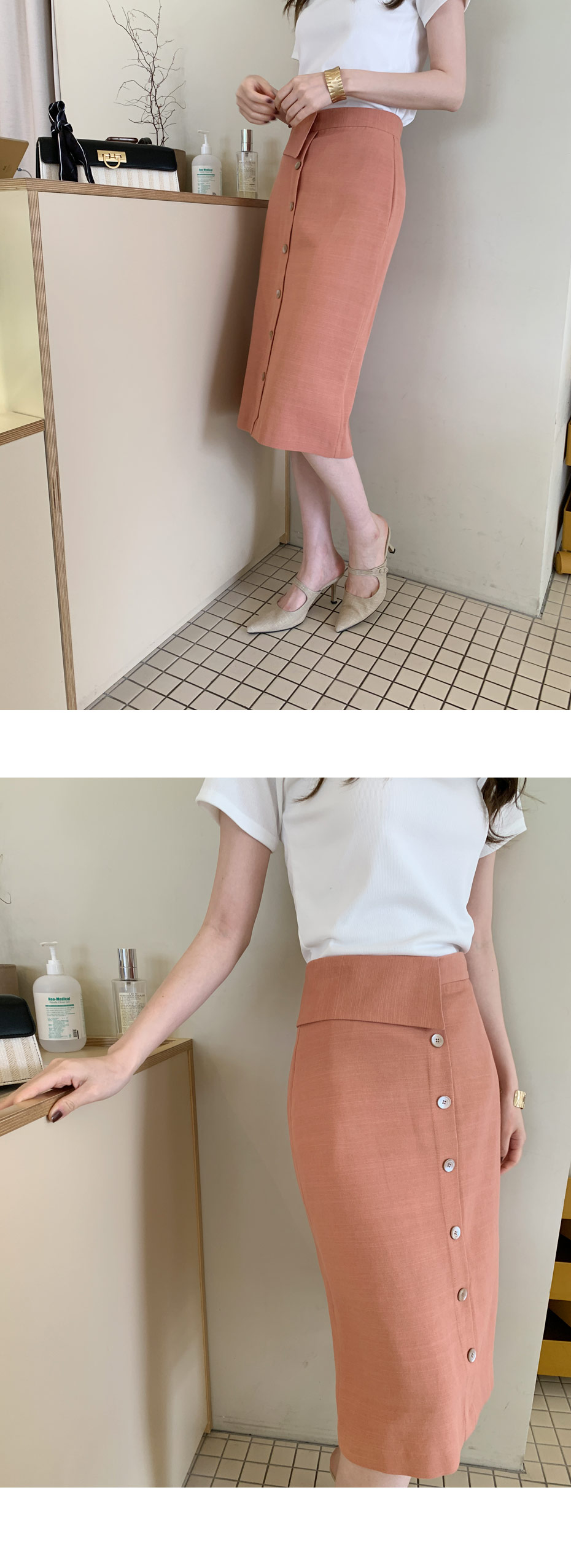 Hラインボタンスカート・全3色 | DHOLIC PLUS | 詳細画像2