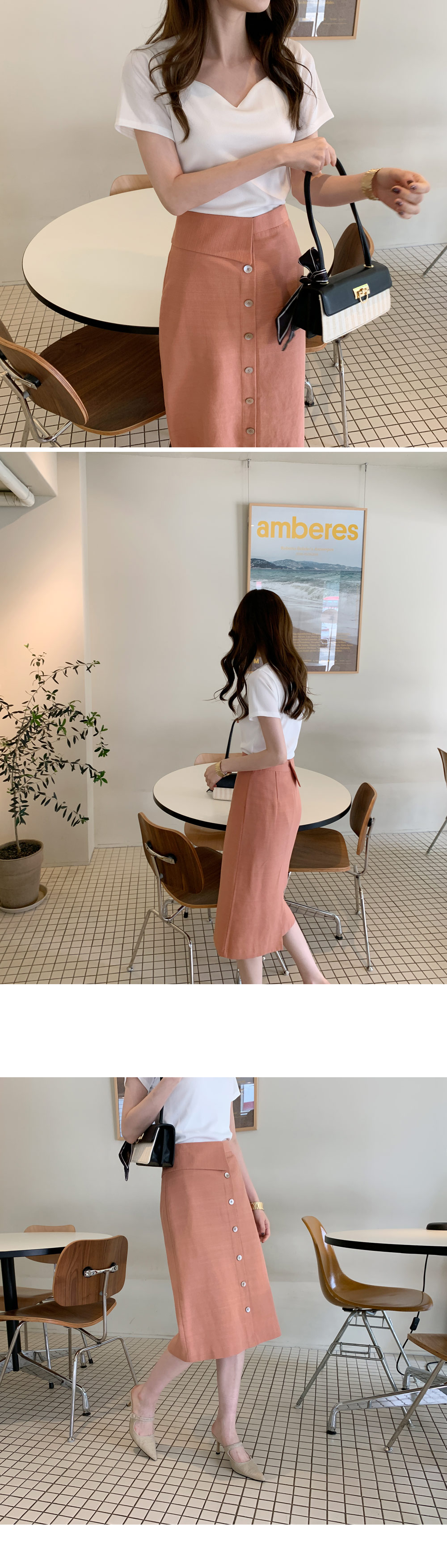 Hラインボタンスカート・全3色 | DHOLIC | 詳細画像4