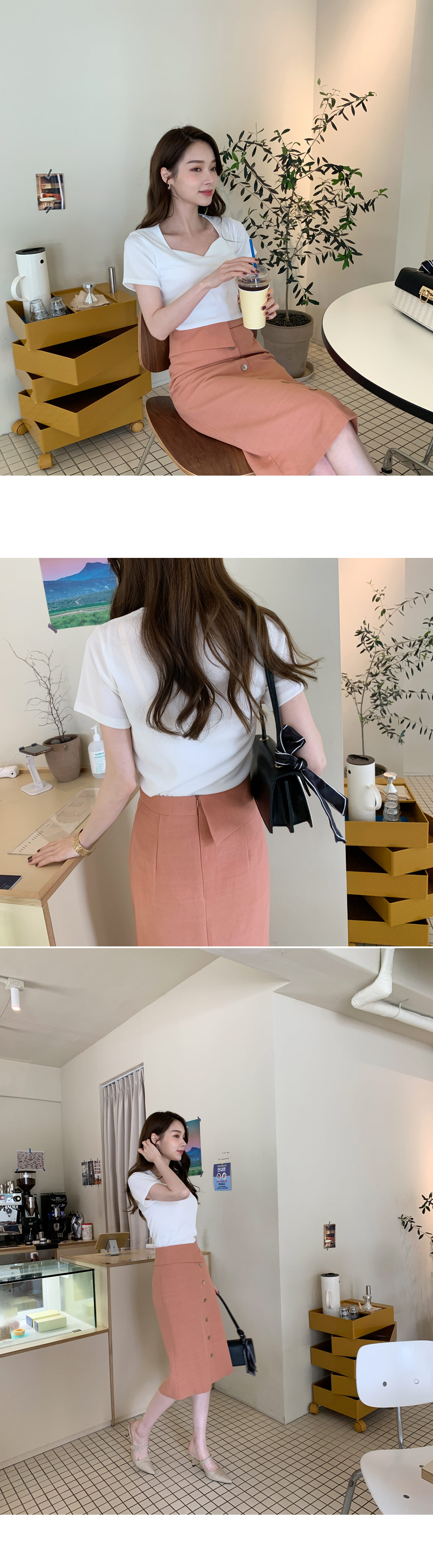 Hラインボタンスカート・全3色 | DHOLIC | 詳細画像10