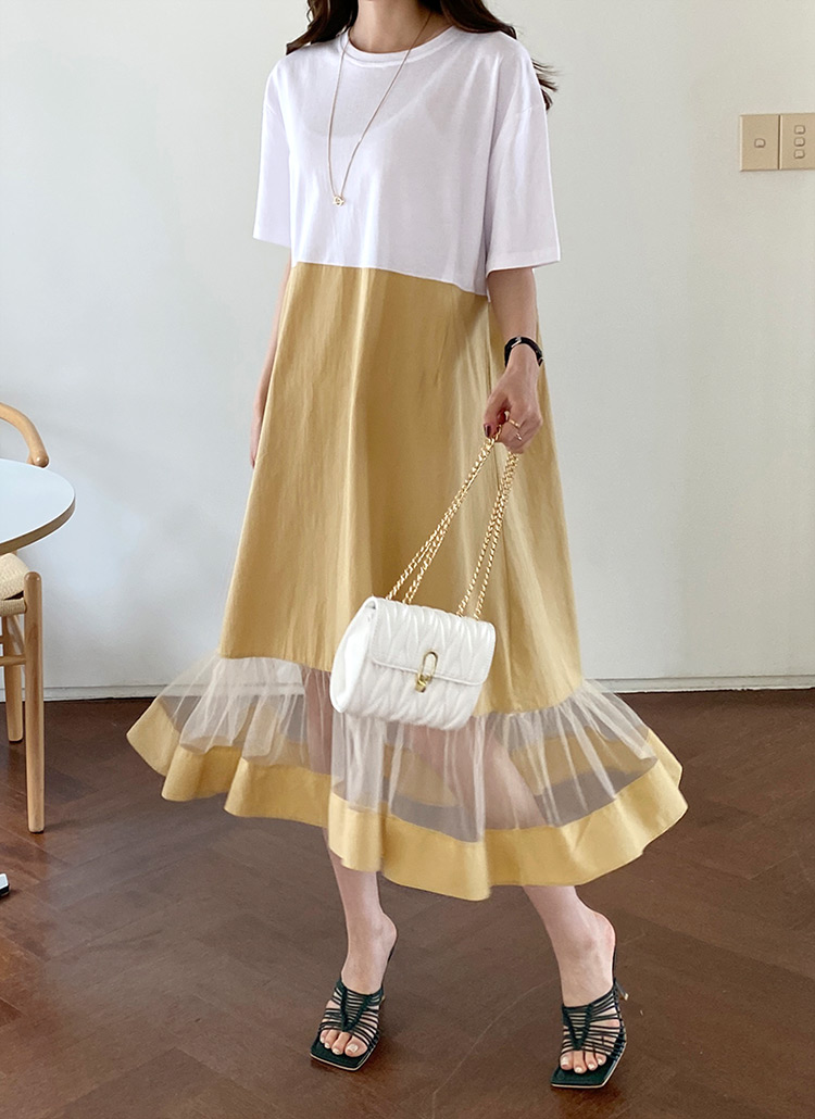 ラウンドネック半袖配色ロングシースルーワンピース春夏秋 ワンピース ロング Dholic Ladies ディーホリックレディース ファッション総合通販 Dholic ラウンドネック半袖配色ロングシースルーワンピース春夏秋 ワンピース ロング Dholic Ladies ディーホリックレディース ファッション総合通販 Dholic