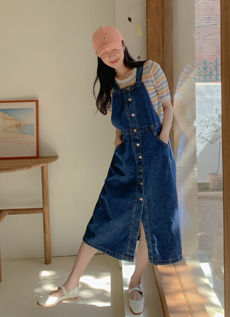 フロントボタンデニムワンピース | レディースファッション通販