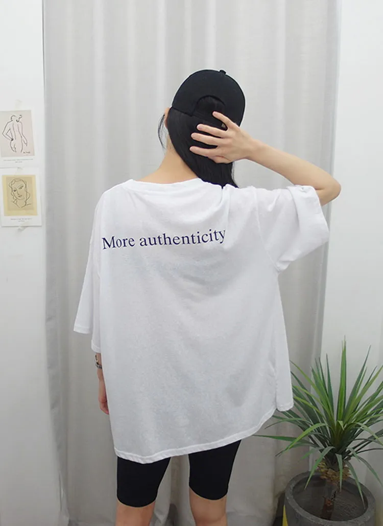 バックレタリングルーズフィット半袖Tシャツ | gaenso | 詳細画像1