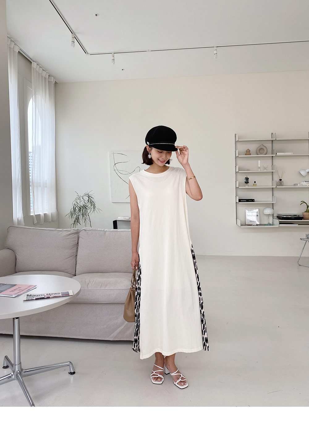 サイドレオパードラウンドフレンチスリーブフレアロングワンピース春夏秋 ワンピース ロング Dholic Ladies ディーホリックレディース ファッション総合通販 Dholic