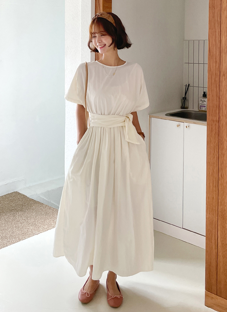 ストラップ付ラウンド半袖パフロングルーズワンピース春夏秋 ワンピース ロング Dholic Ladies ディーホリックレディース ファッション総合通販 Dholic