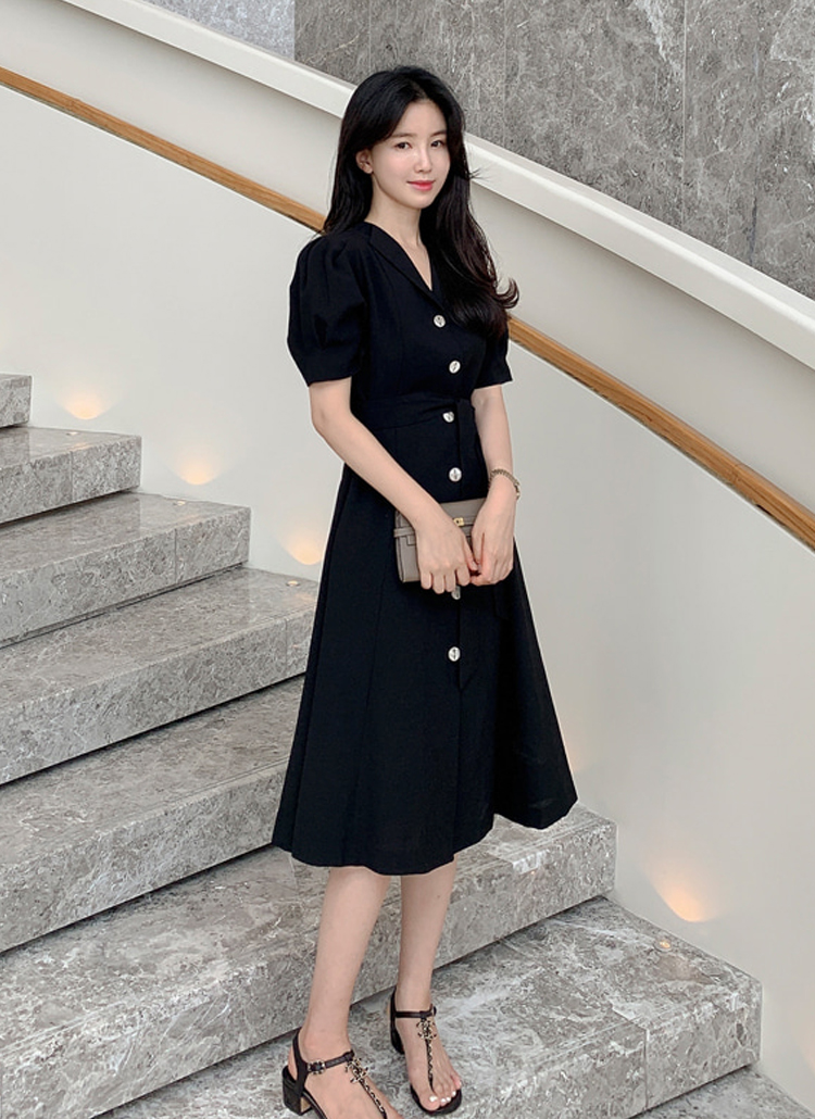 専用gentil ジャンティ 超豪華 ワンピース チョーカー オレンジ 装飾 センターボタンカラーワンピース | レディースファッション通販