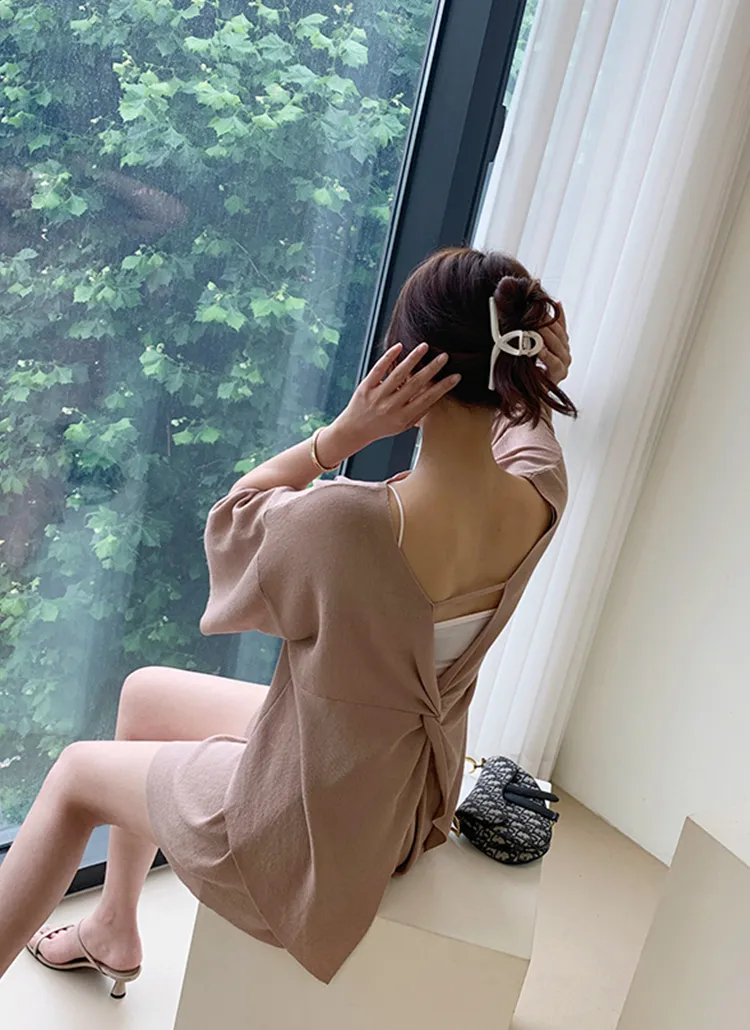 バックツイストニット&ショートパンツSET | minagram | 詳細画像1