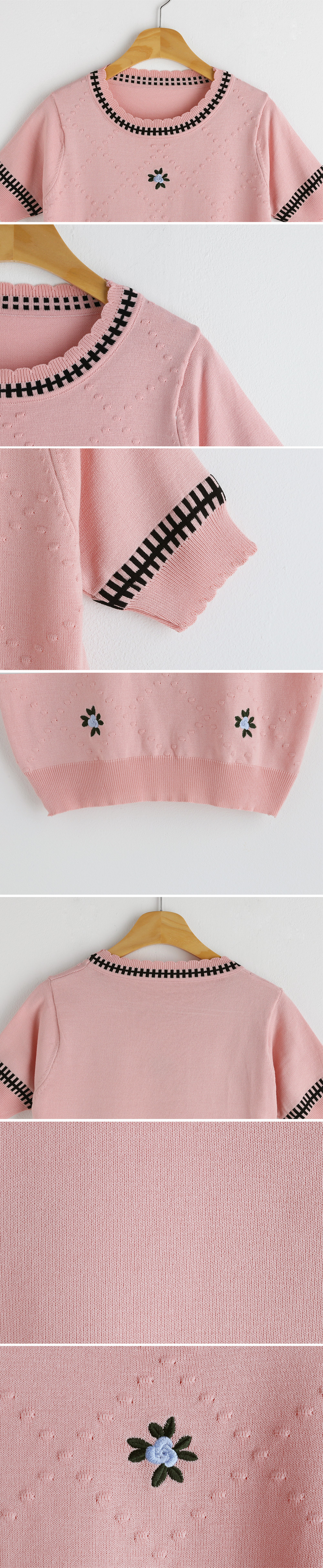 フラワー刺繍半袖ニット・全2色 | DHOLIC | 詳細画像14