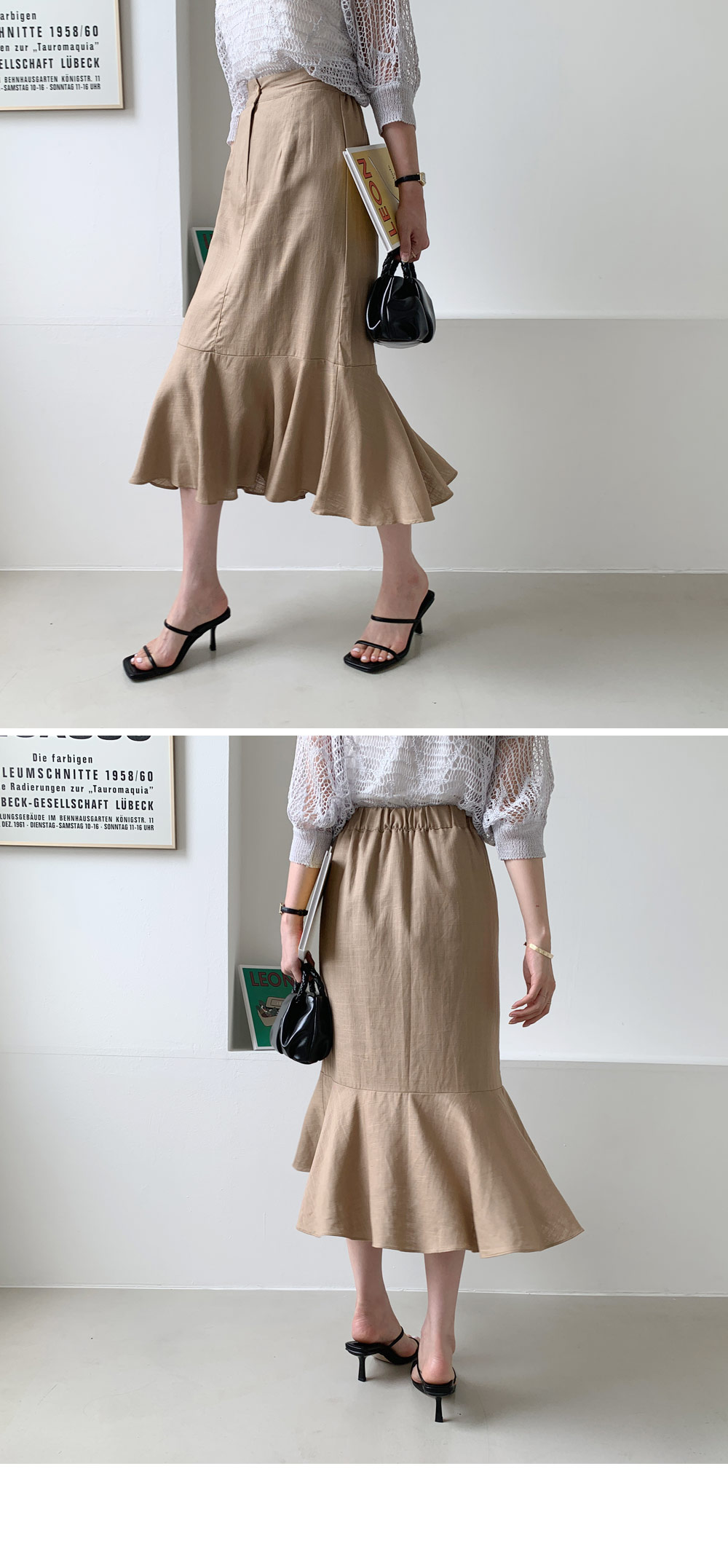 リネン混マーメイドスカート・全3色 | DHOLIC PLUS | 詳細画像2