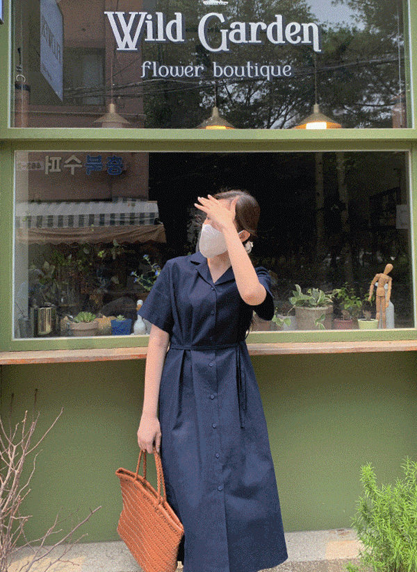 リネン混半袖シャツワンピース P ワンピース 膝丈ワンピース レディースファッション通販 Dholic ディーホリック