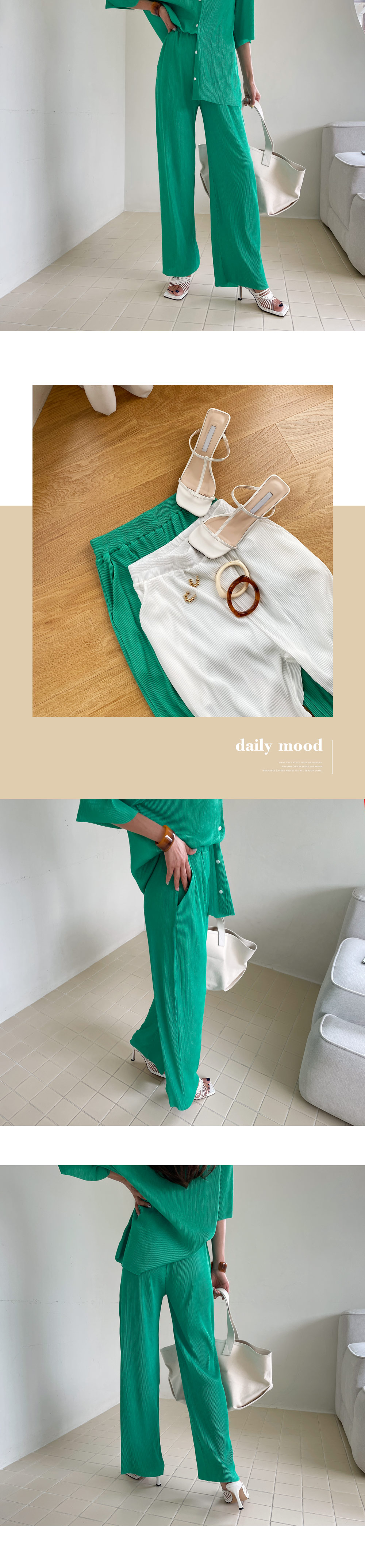 プリーツボタンシャツ&パンツSET・全3色 | DHOLIC | 詳細画像9