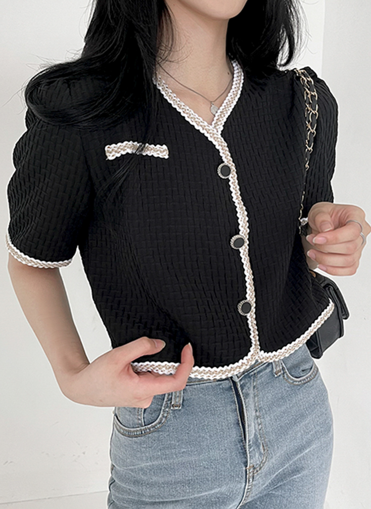 pachman ツイード クロップド半袖トップス ツイードクロップ半袖カーディガン | レディースファッション通販 - DHOLIC