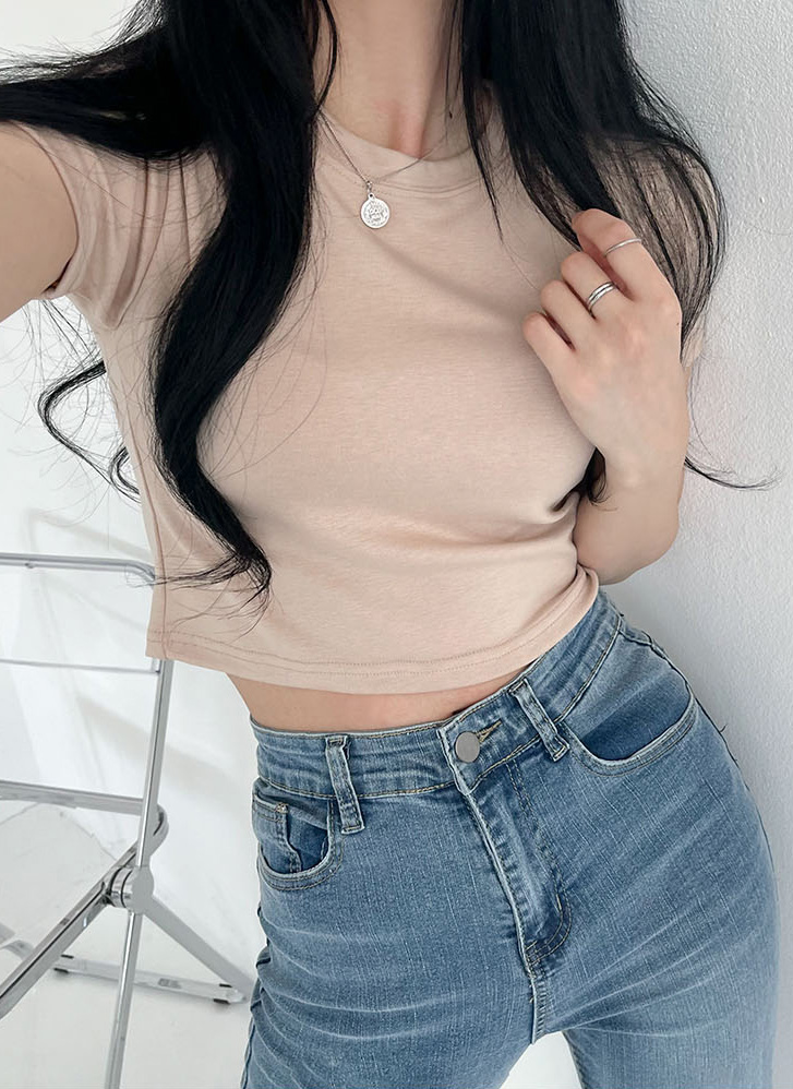 ReinSein クロップドTシャツ ラウンドタイトクロップドTシャツ | レディースファッション通販 - DHOLIC