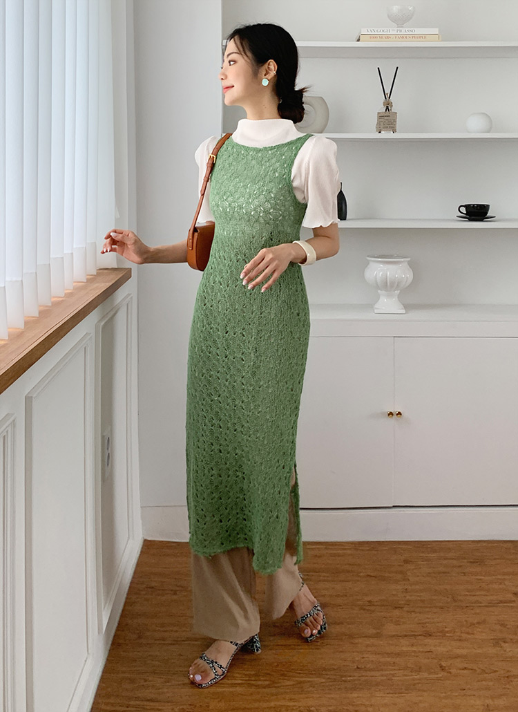 ニットスリーブレスパンチングワンピース春夏秋 ワンピース ロング Dholic Ladies ディーホリックレディース ファッション総合通販 Dholic