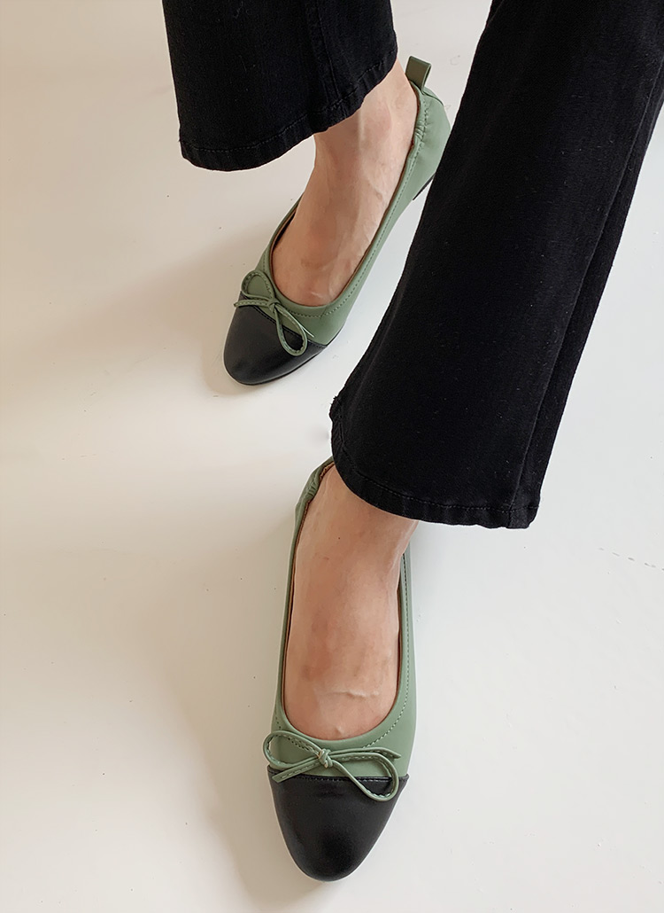 合皮フェイクレザーフラット配色コントラストリボンラウンドトゥクッション春夏秋冬 シューズ フラット Dholic Ladies ディーホリックレディース ファッション総合通販 Dholic