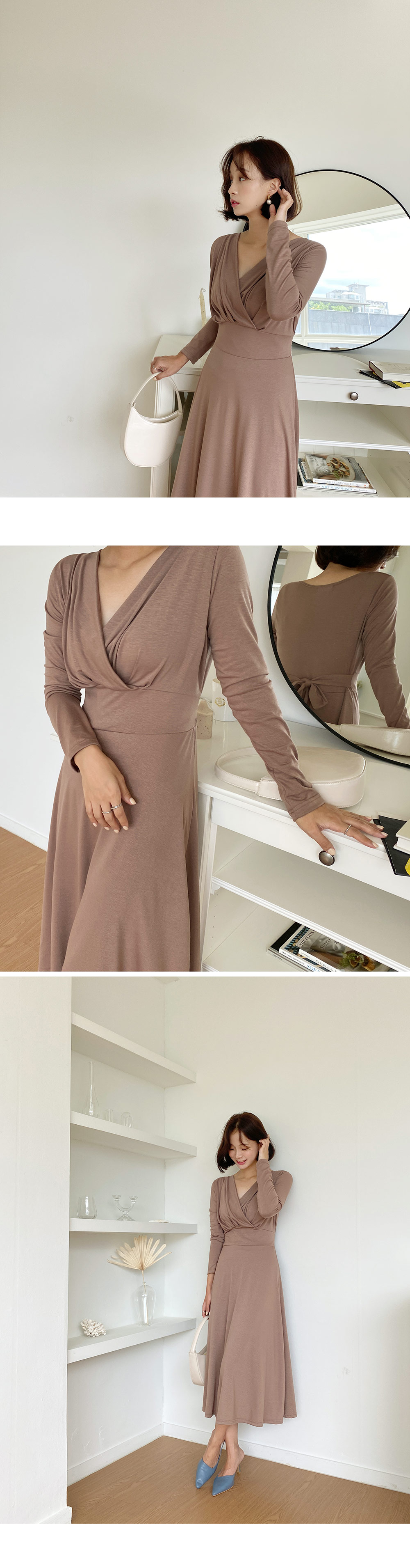 極美品☆定価3万☆NOBLE☆カシュクールワンピース☆ロングワンピース☆ブラウン - メルカリ