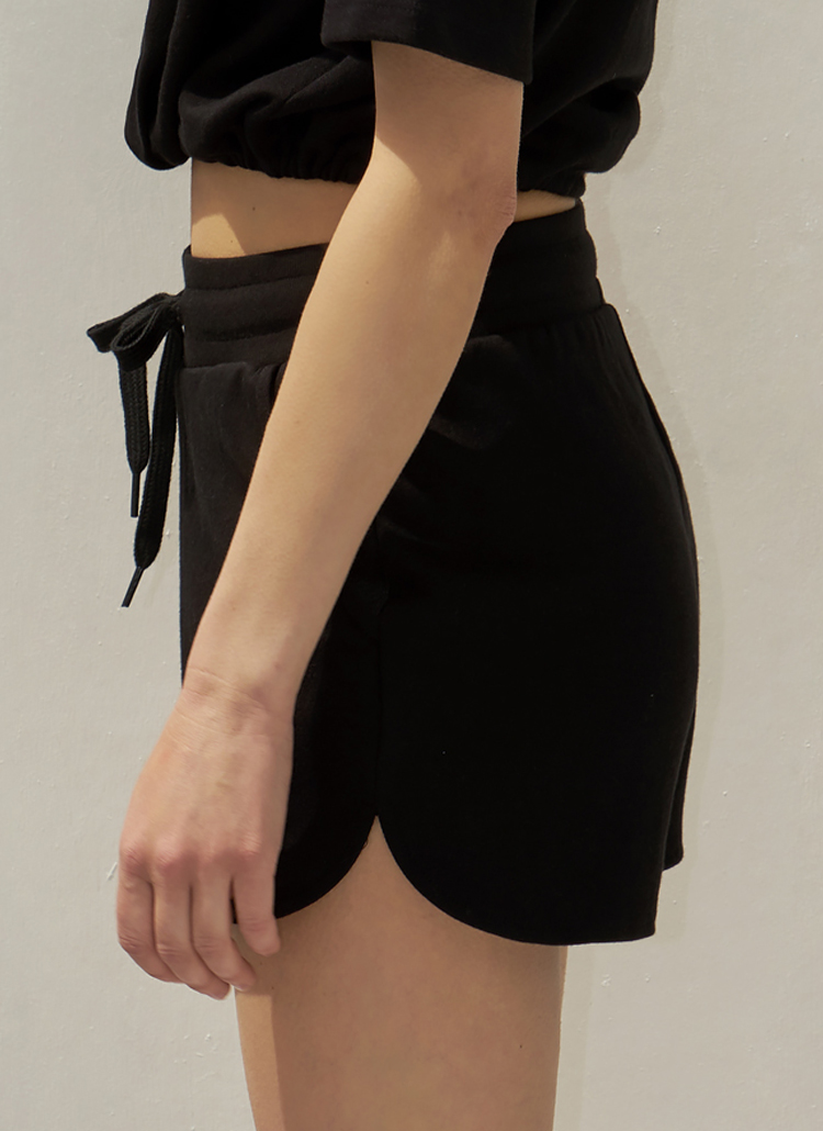 ブラックショートパンツ ウエストゴム ウエストゴムショートパンツ(black) | レディースファッション通販
