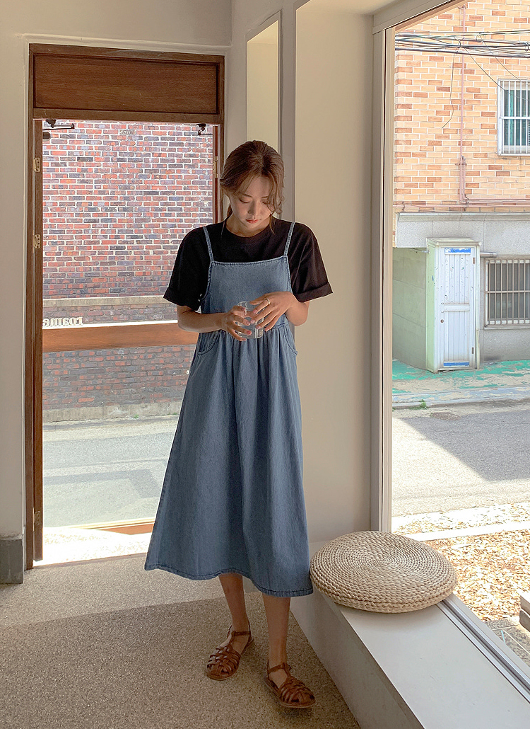 ビスチェサイドゴムデニムキャミワンピース春夏秋 ワンピース ロングワンピース Envylook エンビールック ファッション総合通販 Dholic
