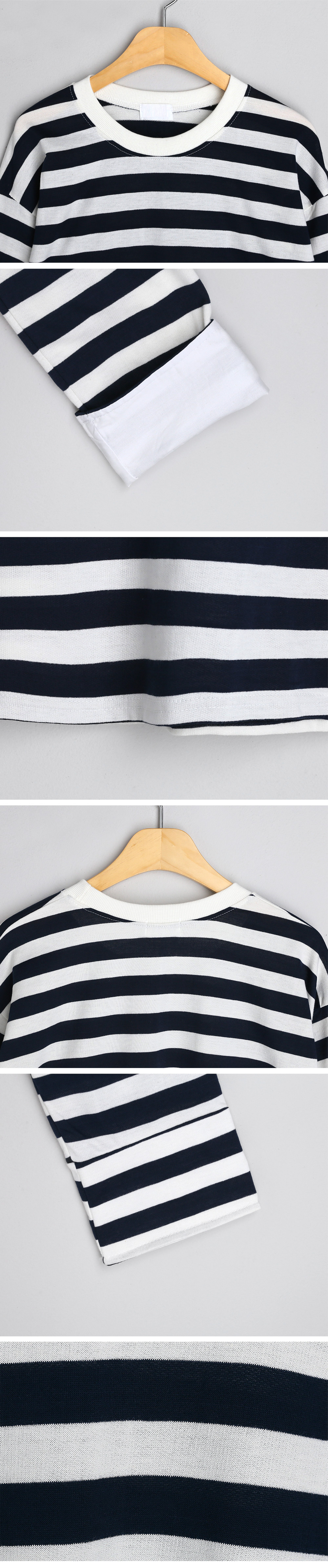 ロールアップスリーブボーダーパターンTシャツ・全3色 | DHOLIC | 詳細画像15