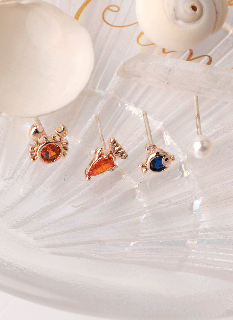 SUMMER OCEANモチーフピアス4SET | レディースファッション通販 - DHOLIC