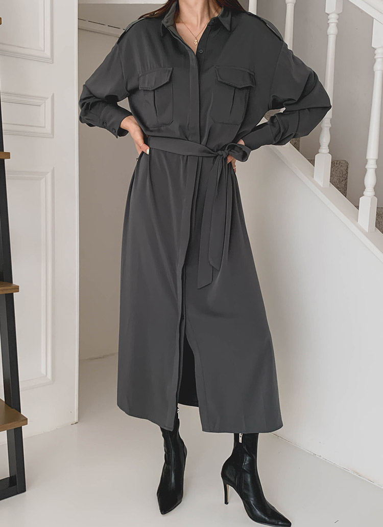 ストラップベルト付セットsetツーポケットシャツロングワンピース春夏秋冬 ワンピース ロングワンピース Rielar リエラ ファッション総合通販 Dholic