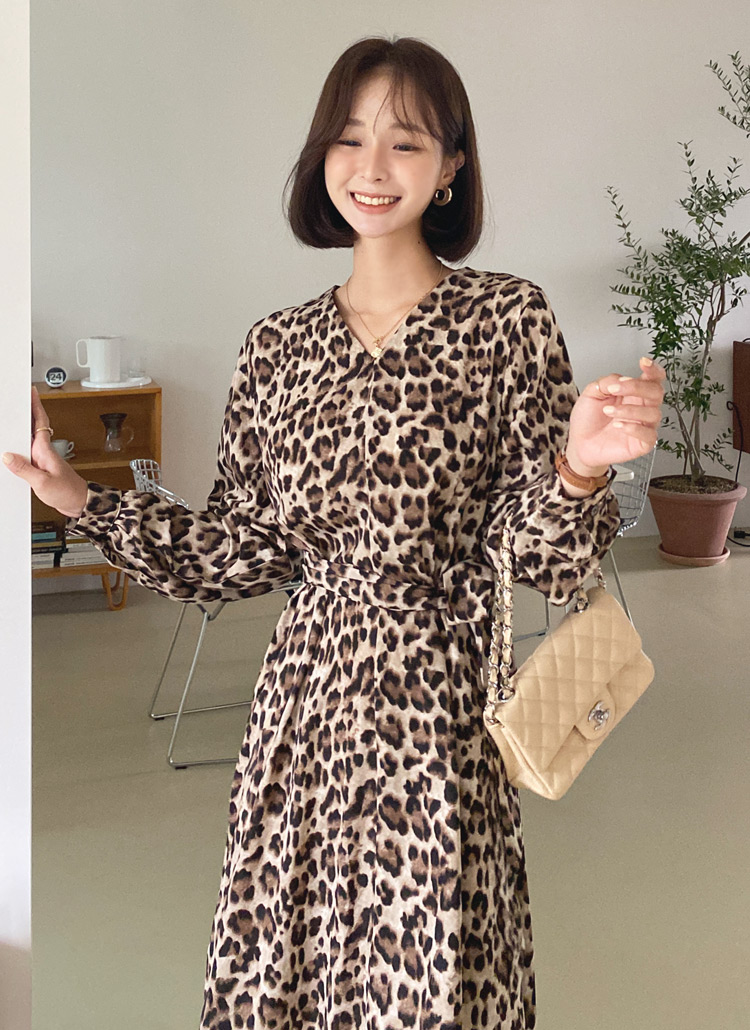 ストラップ付vネックレオパードルーズロングワンピース春夏秋冬 ワンピース ロング Dholic Ladies ディーホリックレディース ファッション総合通販 Dholic