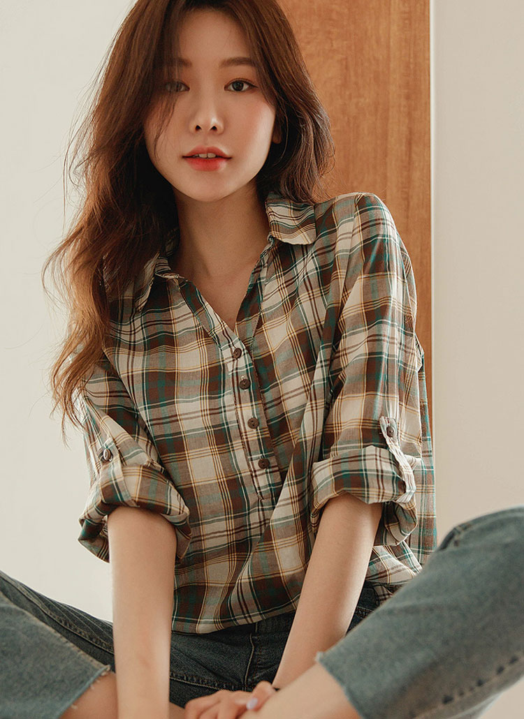 タータンチェックプルオーバーシャツ P ブラウス シャツ レディースファッション通販 Dholic ディーホリック