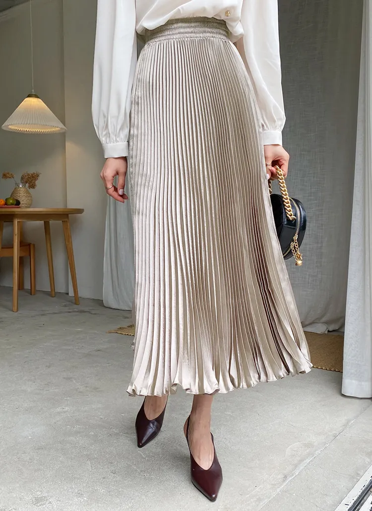サテンプリーツスカート・全4色 | レディースファッション通販 - DHOLIC 