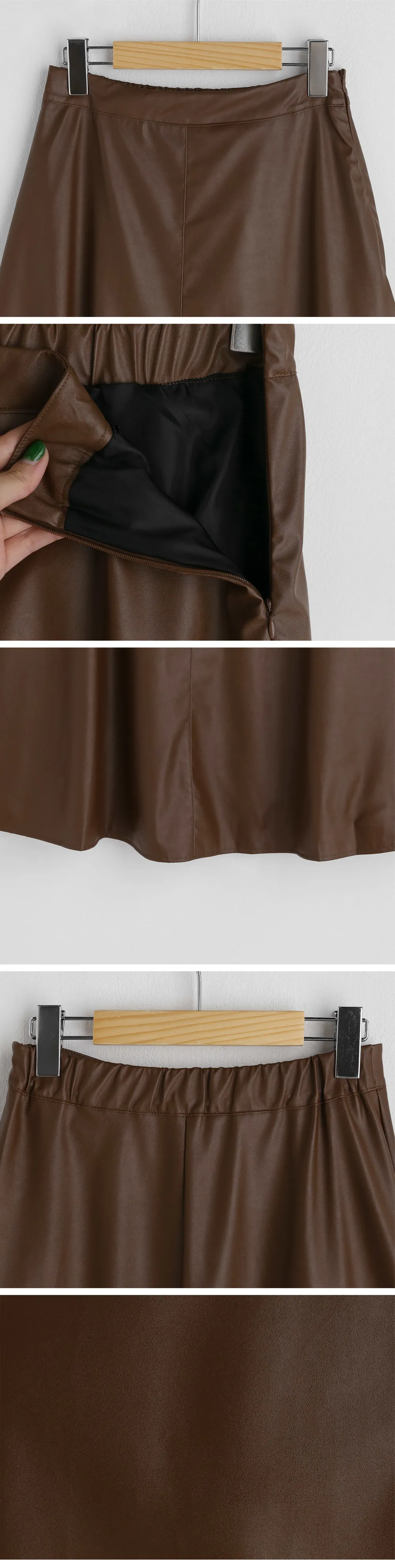 レザー調Aラインスカート・全3色 | DHOLIC PLUS | 詳細画像18