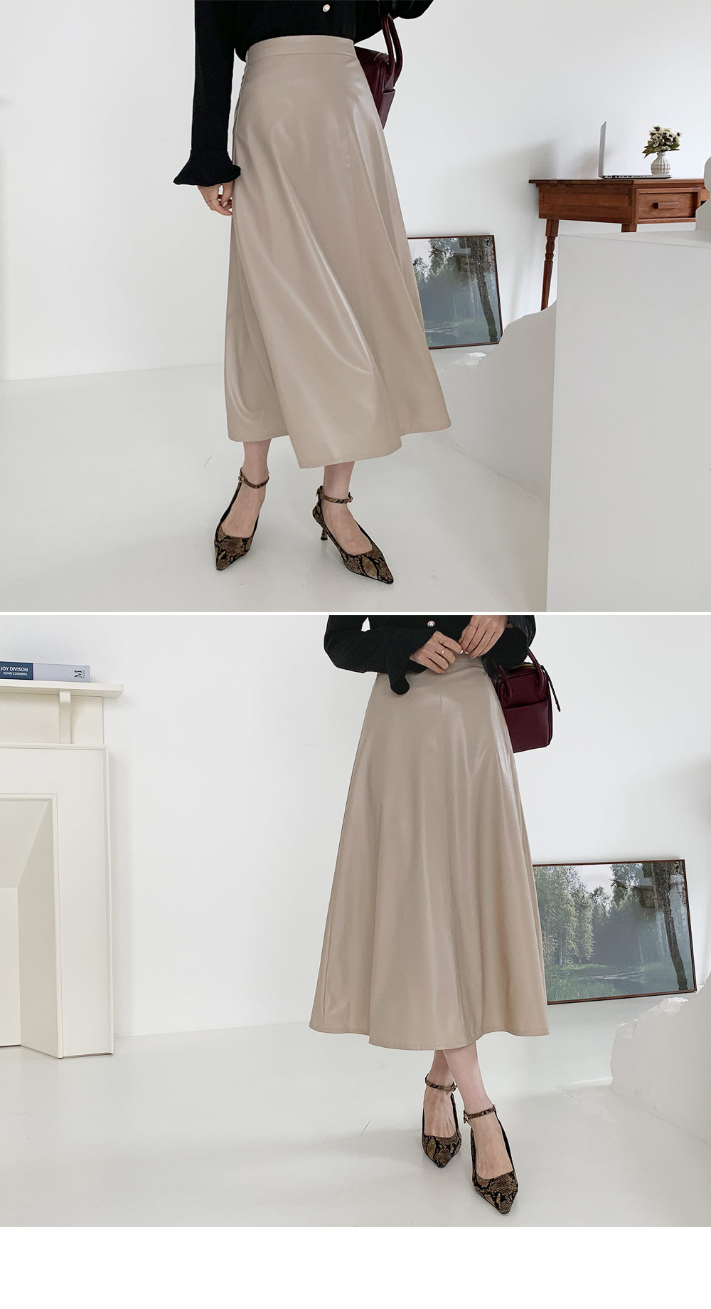 レザー調Aラインスカート・全3色 | DHOLIC PLUS | 詳細画像8