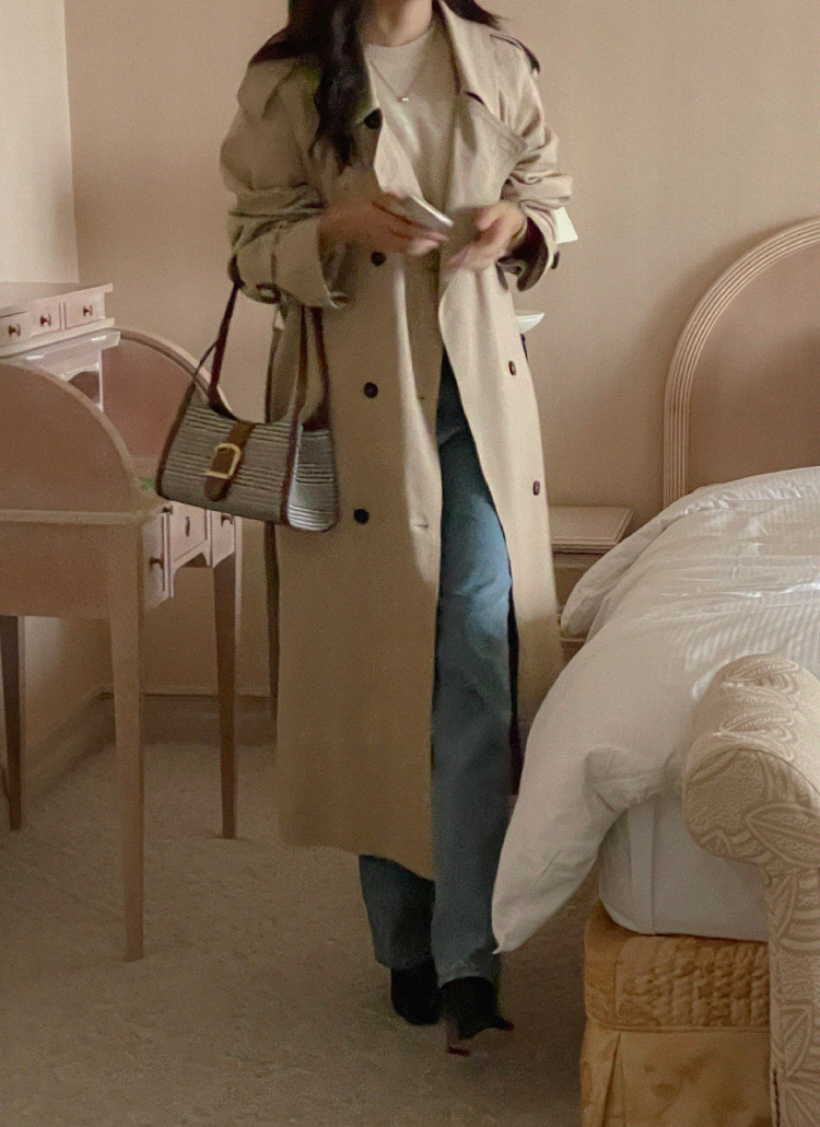 綿コットン混ベルト付ツーポケットトレンチコート春秋冬 アウター コート Urbanrosy アーバンロージー ファッション総合通販 Dholic