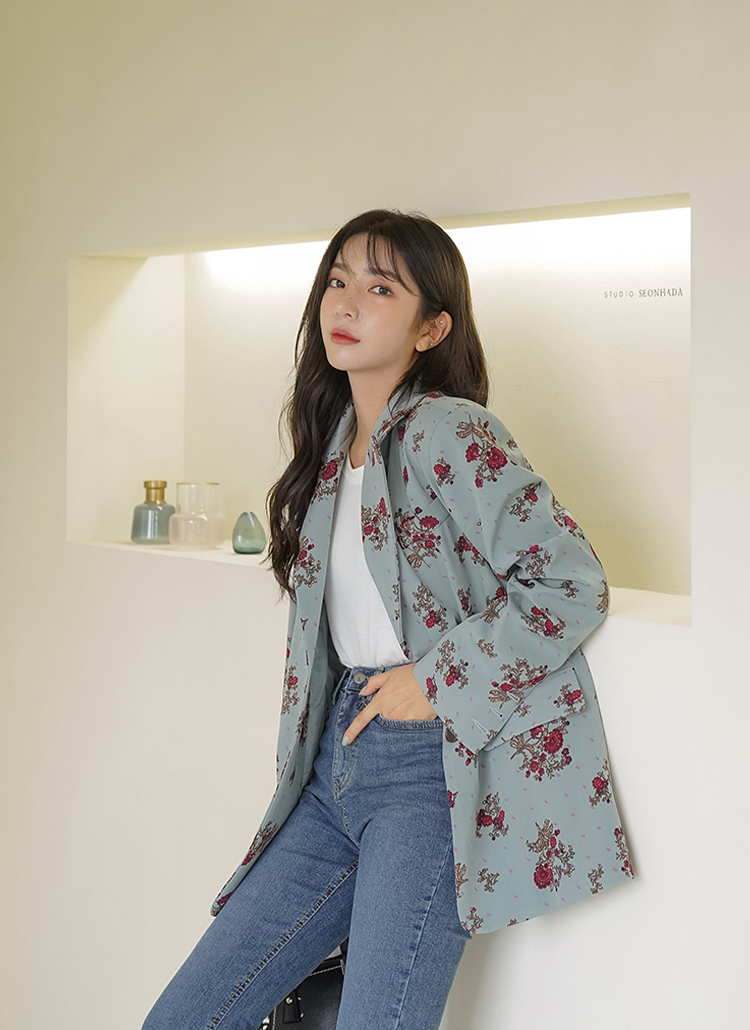 フラワーパターン デニムジャケット 最終値下げ】marimekko フラワー