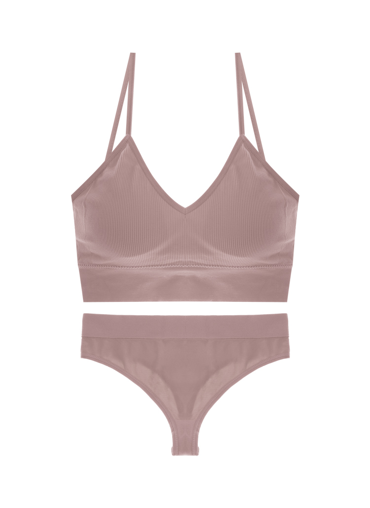 リブブラトップ&T字ショーツSET | レディースファッション通販