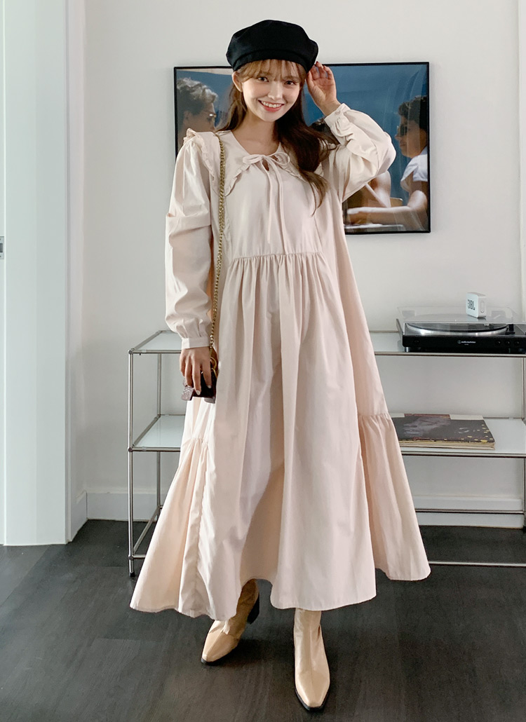 ビッグフリルカラーギャザーフレア長袖リボンロングワンピース秋冬 ワンピース ロング Dholic Ladies ディホリックレディース ファッション総合通販 Dholic ビッグフリルカラーギャザーフレア長袖リボンロングワンピース秋冬 ワンピース ロング Dholic Ladies ディホリックレディース ファッション総合通販 Dholic