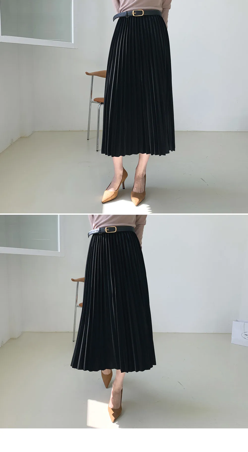 レザー調プリーツスカート・全2色 | DHOLIC PLUS | 詳細画像8