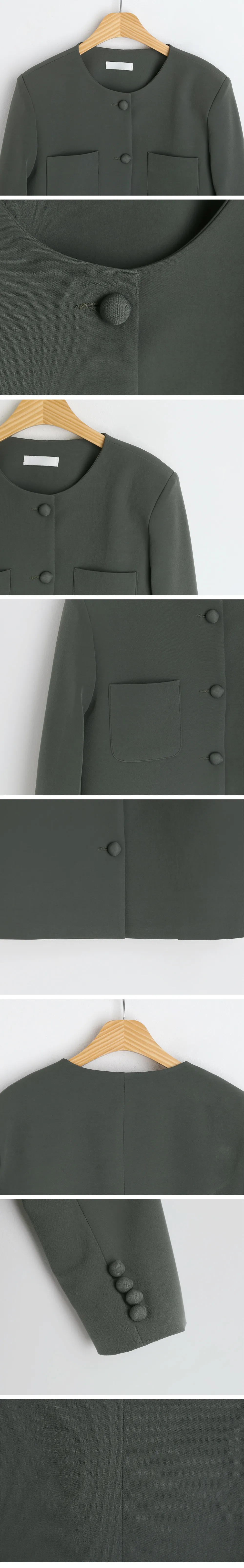 ノーカラーポケットジャケット&AラインミニスカートSET・全3色 | DHOLIC | 詳細画像16