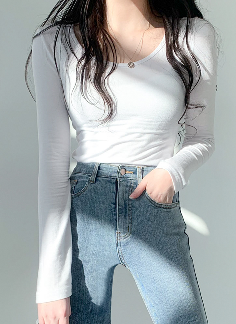 Uネックスリムtシャツ P トップス 長袖 7分袖tシャツ レディースファッション通販 Dholic ディーホリック